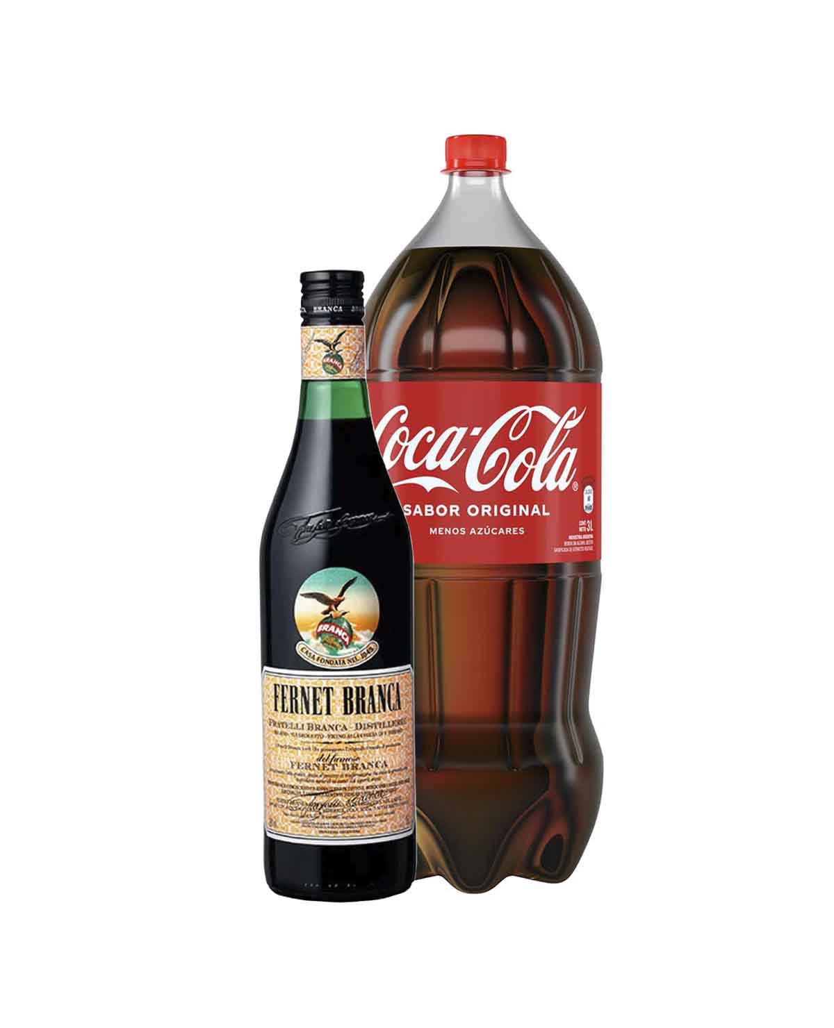 Combo Fernet Branca x 750 Cm3 mas Coca Cola x 3 Lt